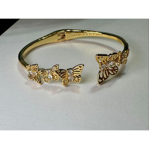 Kate Spade NWT gold butterfly hinge bracelet - Picture 6 of 14